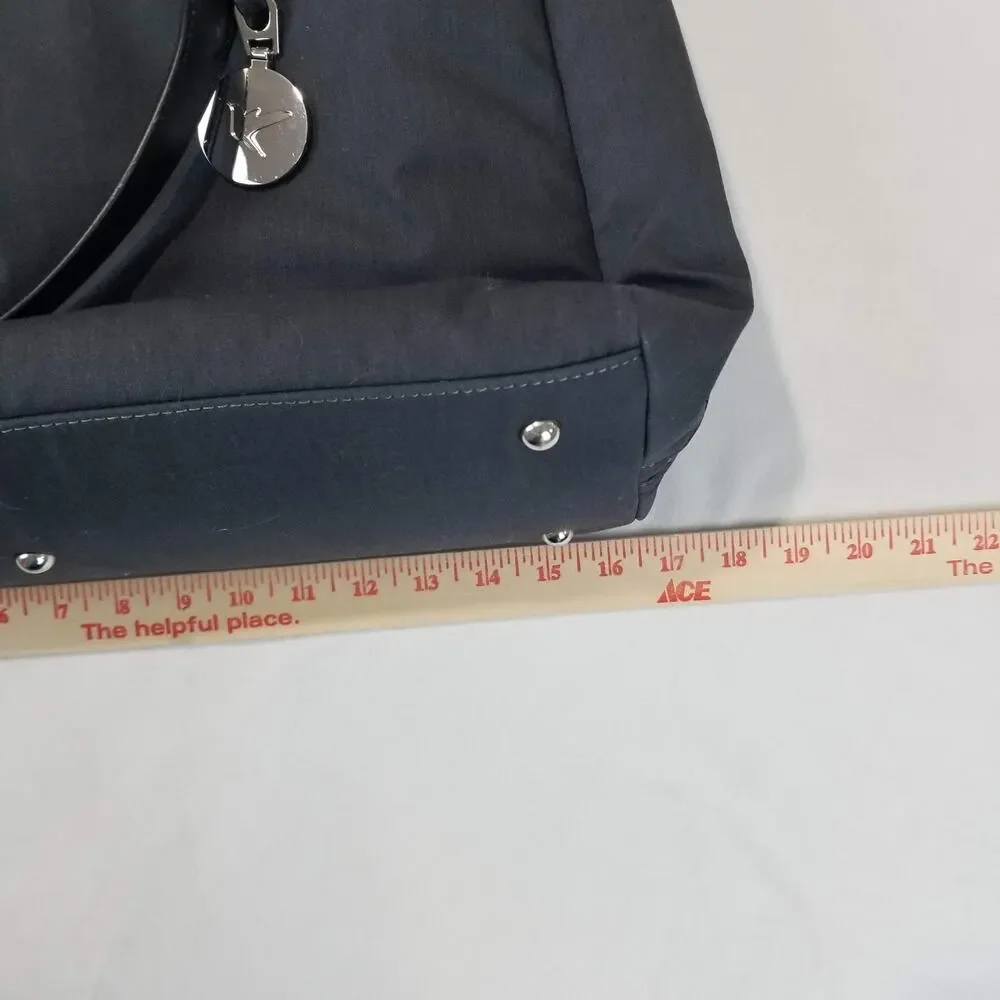 Lo & Sons OMG Nylon Bag Womens Gray Silver Azure Laptop Travel Tote OG 2 Work
